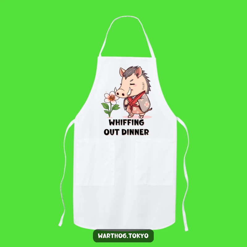 Funny Warthog Kimono Apron: Cook with Charming Curiosity and Style