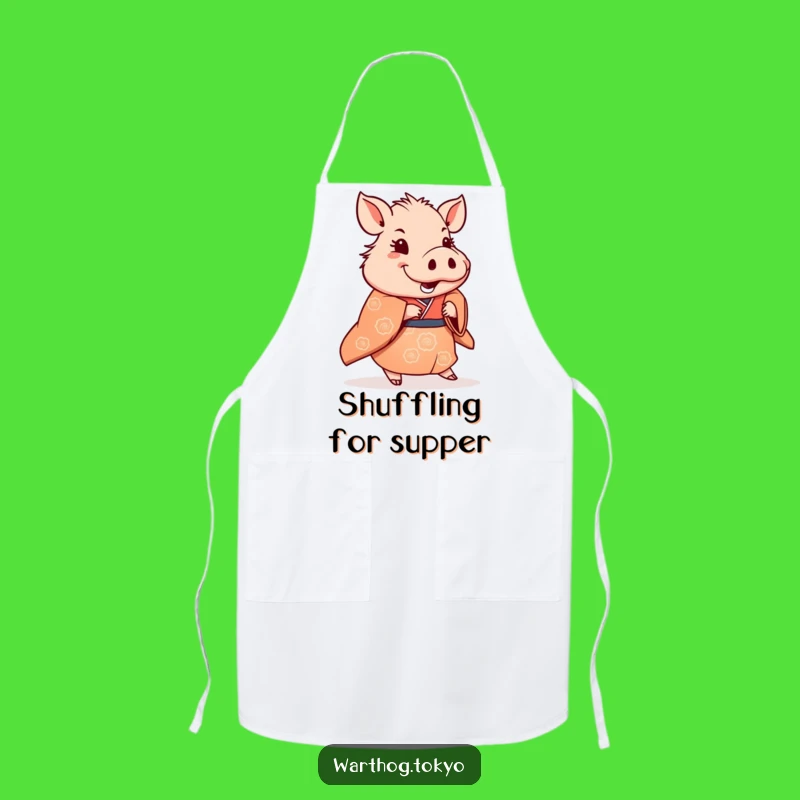 Funny Warthog Kimono Apron: Cook with a Happy Shuffle