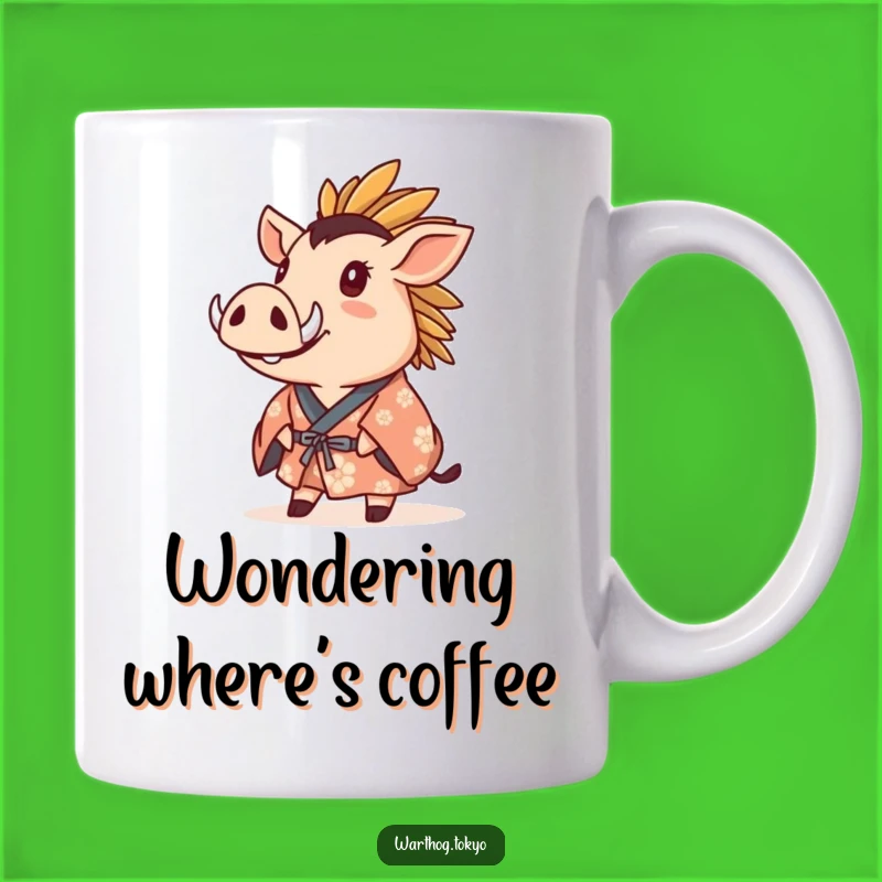 Funny Warthog Wonder Mug: A Gift of Awe and Kimono Style