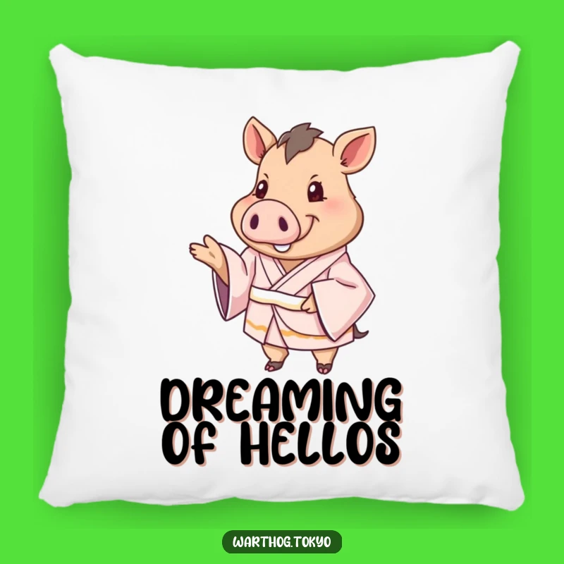 Funny Warthog Kimono Pillow: Cozy Comfort with a Friendly Gesture