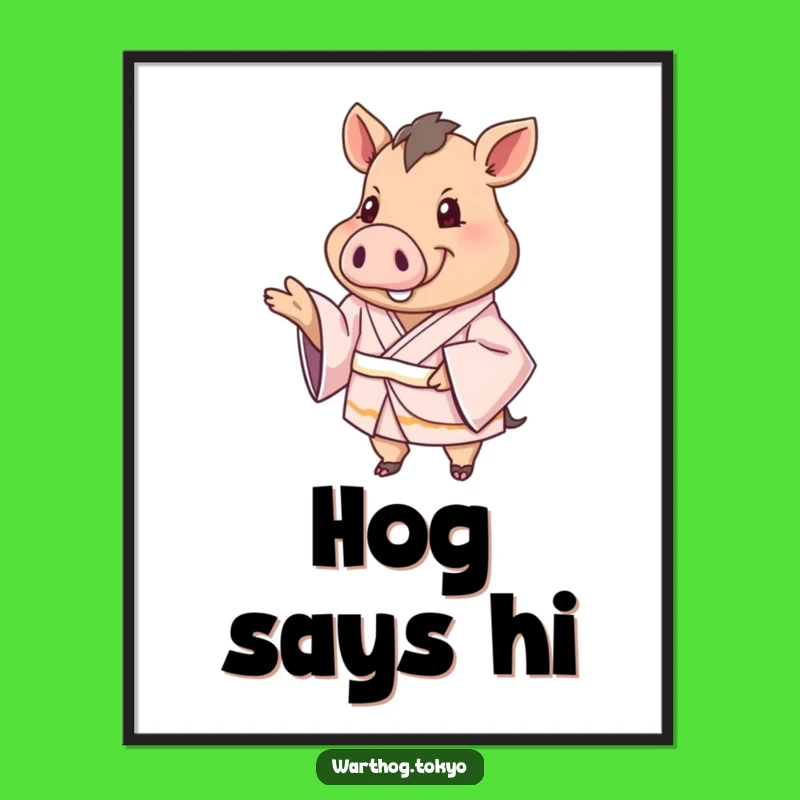 Funny Warthog Kimono Digital Art: Downloadable Welcome for Your Space