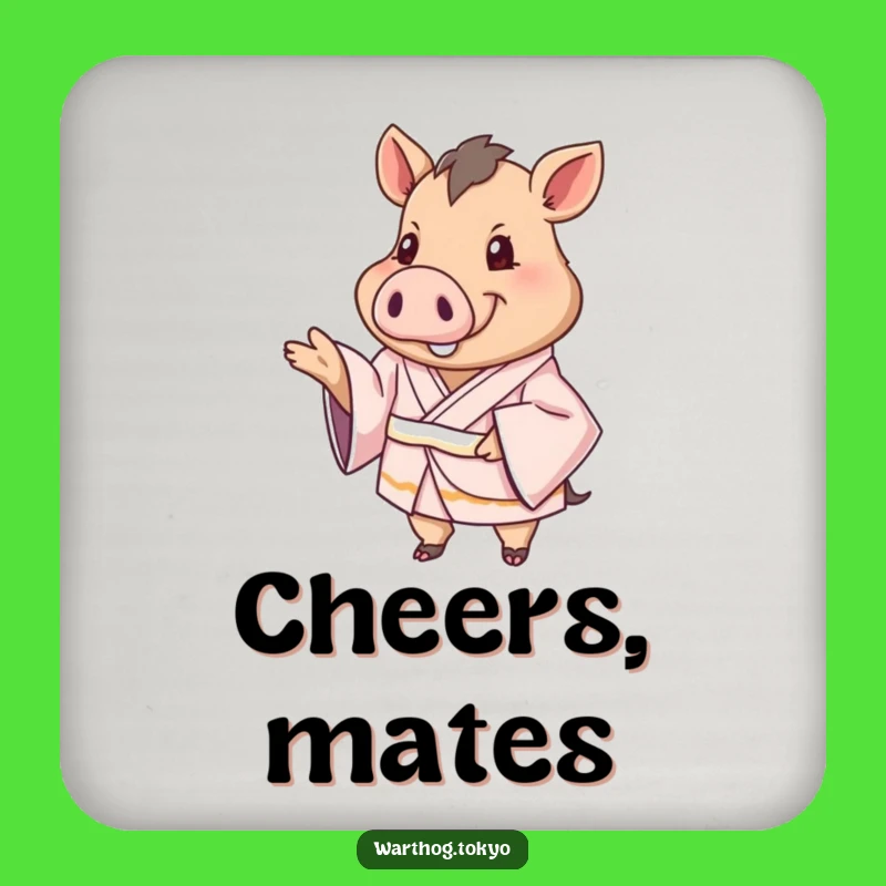 Funny Warthog Kimono Coasters: Welcome Drinks with Style