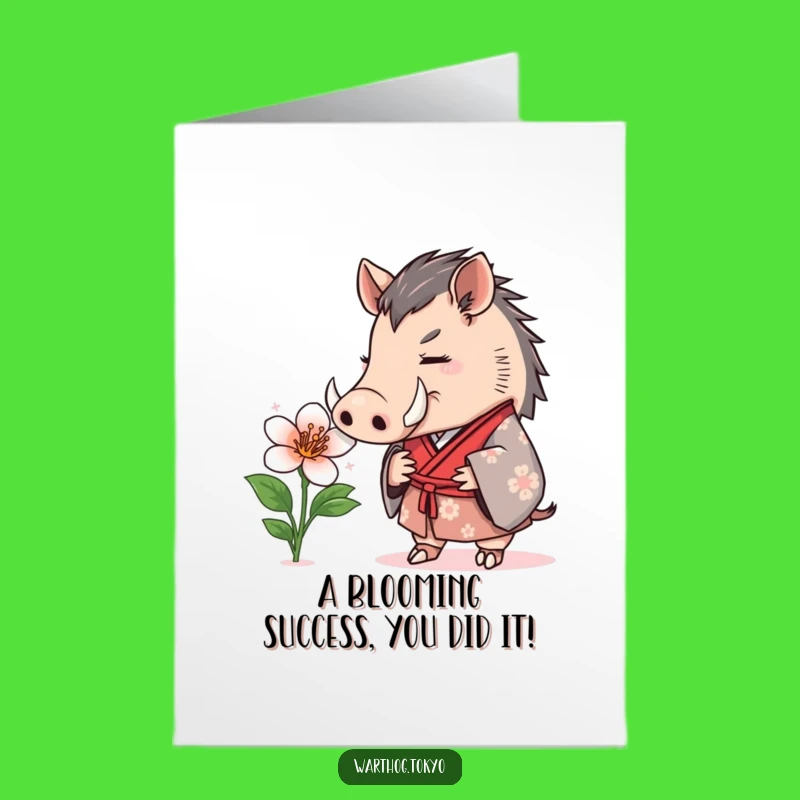 Free Printable Congrats Card: Warthog's Bloom of Joy - Funny Downloadable Gift