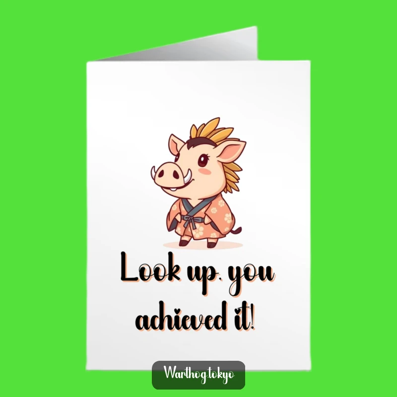 Free Printable Congrats Card: Warthog's Inspired Success - Funny Downloadable Gift