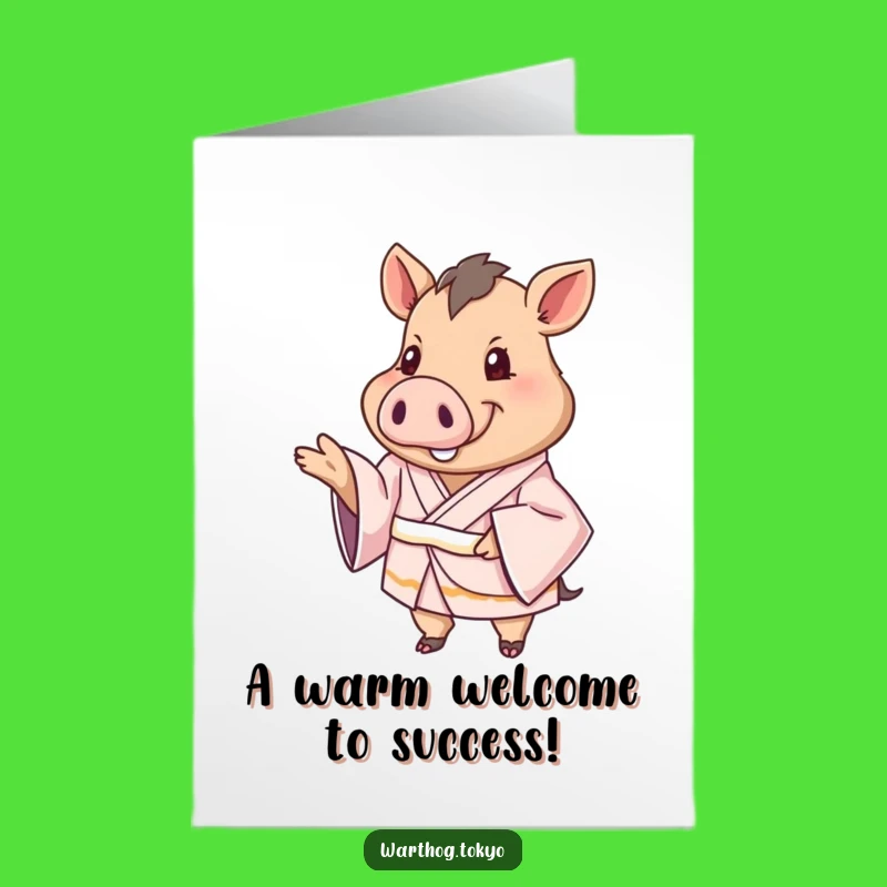 Free Printable Congrats Card: Warthog's Welcoming Paws - Funny Downloadable Gift