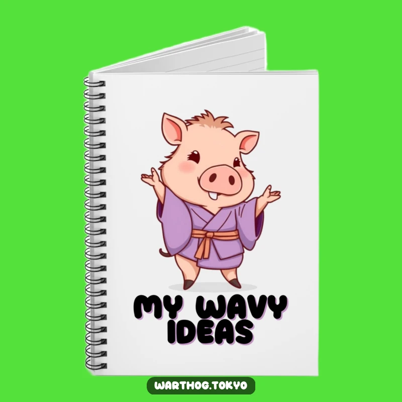 Funny Warthog Kimono Notebook: Write Notes with a Posing Warthog