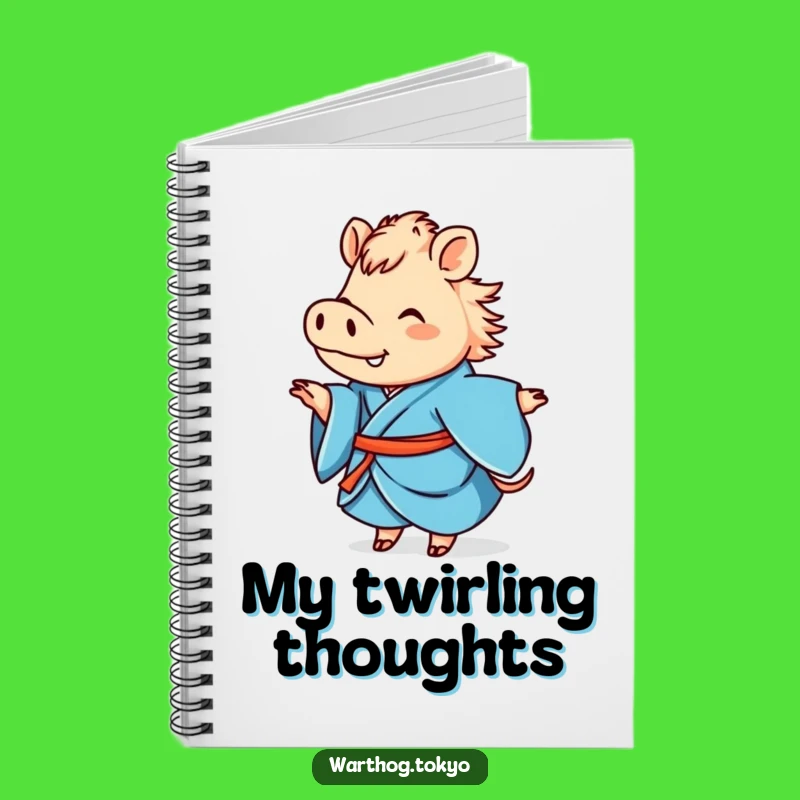 Funny Warthog Kimono Notebook: Jot Down Ideas with a Hilarious Twirling Friend